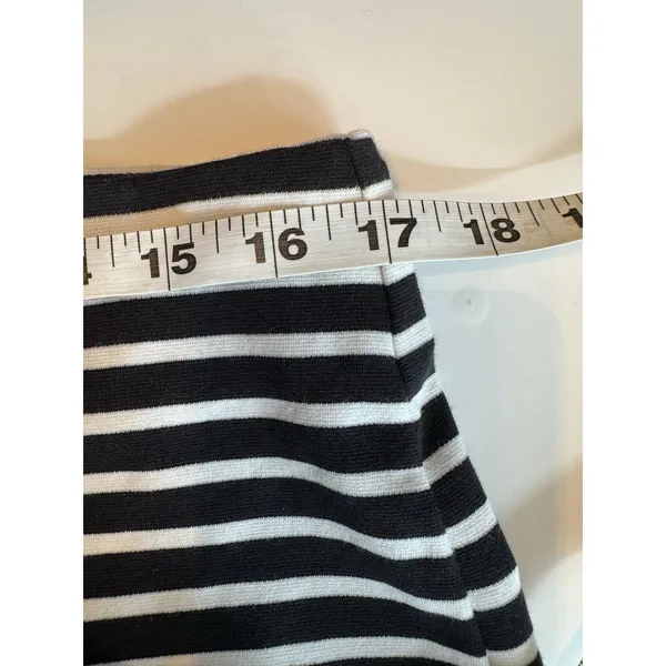Old Navy Ponte Pencil Skirt Black Stripe Mini Cotton Stretch Coastal Nautical L - Image 6