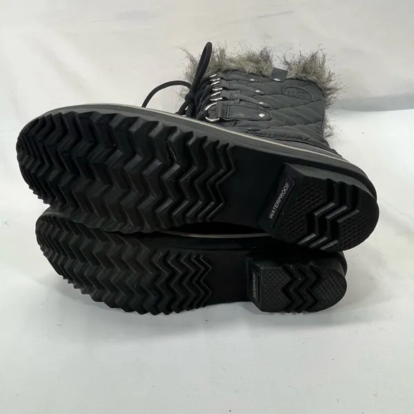 Sorel Tofino Quilted Snow Boots Women 8 Black W/Fur Waterproof Skiing Aspen Vibe - Image 7