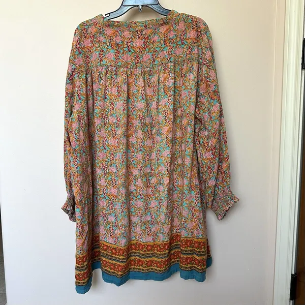 Natural Life Dara Mini Dress XL Floral Boho Hippie Resort Oversized Relaxed - Image 3