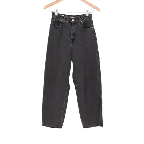 Levi's Balloon Leg Jeans Womens 25 Black Dark Wash Denim Relaxed Fit Tapered Leg - Image 2