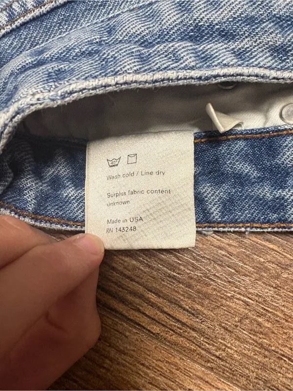 Reformation Button Fly Cut Off Jean Denim Shorts Size 27 - Image 5