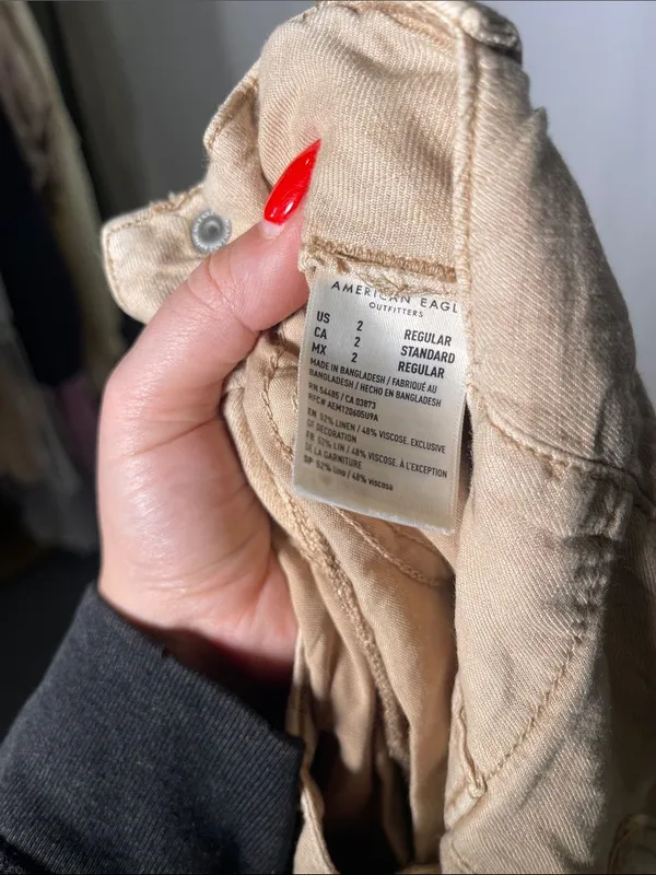 American Eagle Womens Khaki Tan High Rise Cargo Jogger Pant 2 New Tags - Image 6