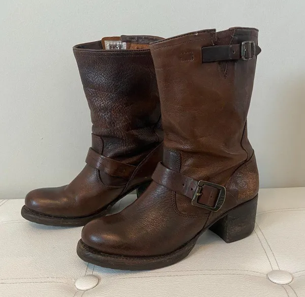 Frye Brown Midi Height Ankle Boots Size 6.5 - Image 3