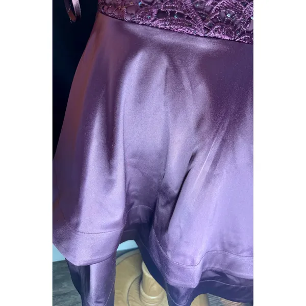 My Michelle Plum Purple Lace Sequin Fit and Flare Homecoming Dress Size 3 - Image 4