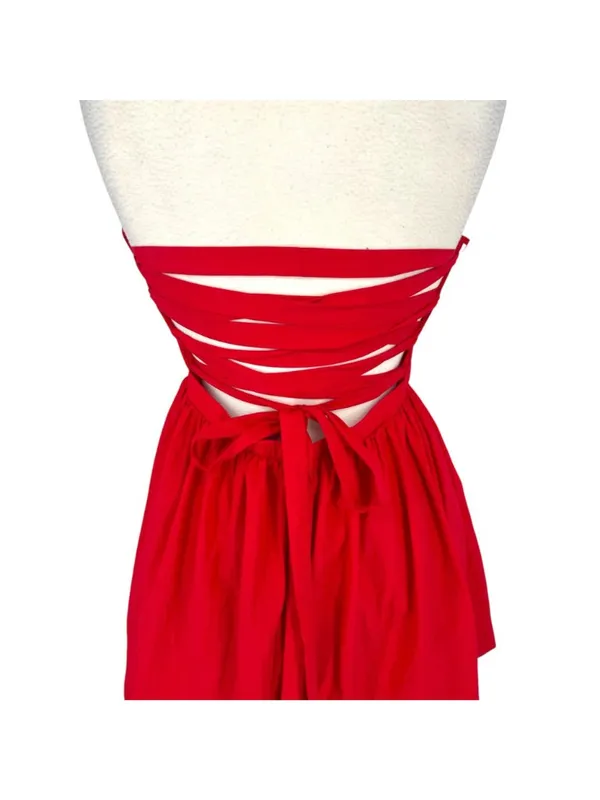 Amanda Uprichard Oscar Dress Bubble Skirt Lace-Up Back Strapless Size Medium - Image 5