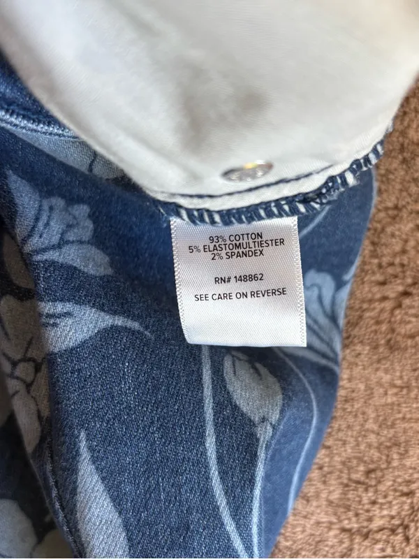Torrid Belle Isle Aquinnah High Rise Flare Ankle Floral Jeans Blue 10 Tall NWT - Image 6