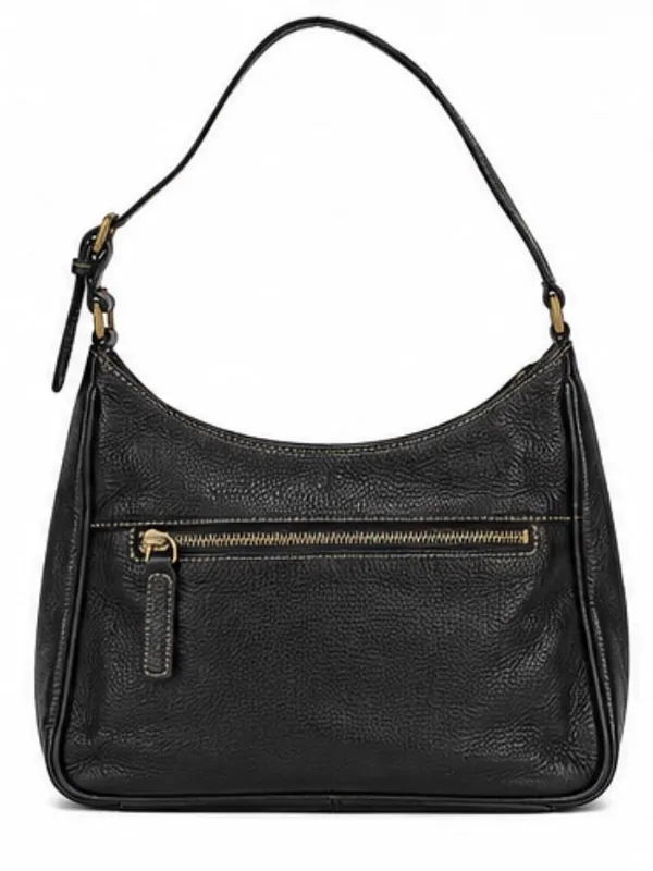 Charter Club Black Leather Multi-Pocket Shoulder Bag - Image 2
