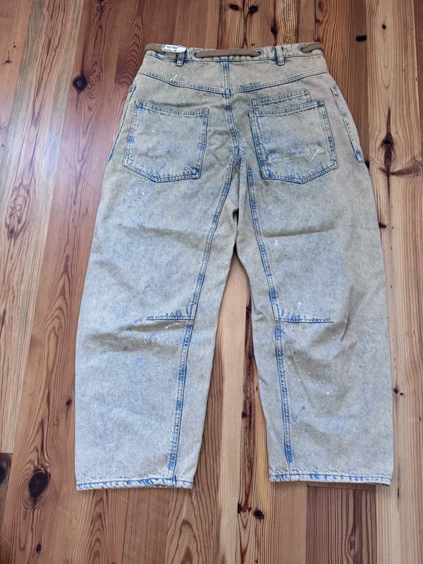 Free People Moxie Pull-On Low Slung Barrel Jeans in Cowboy Size 27 NWT - Image 10
