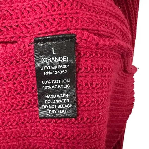 Ambiance Apparel Women’s Sweater Large Red Turtleneck Ribbed Knit‎ Long Sleeve - Image 7