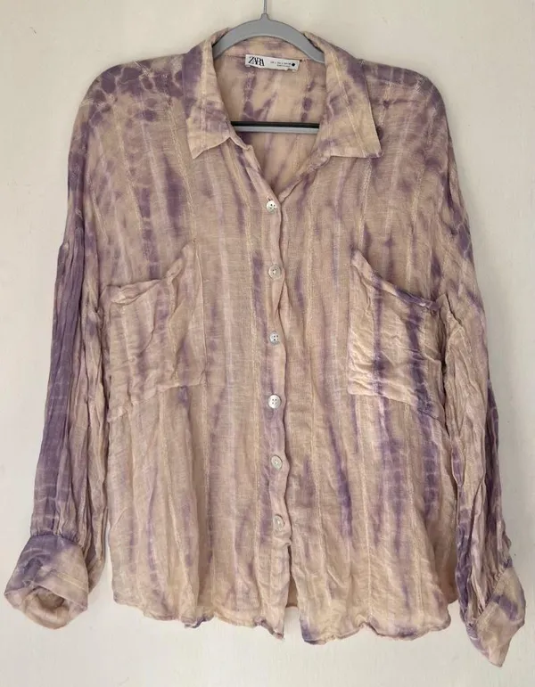 ZARA Tie-Dye Button Down Top - Image 4