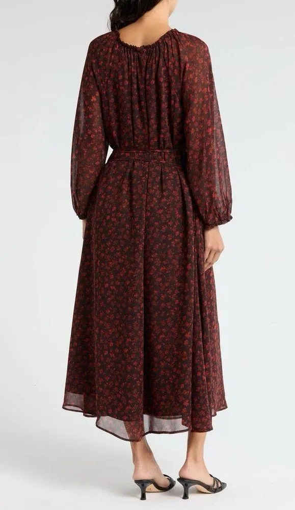 Melrose & Market Floral Long Sleeve Chiffon Maxi Dress - Image 4