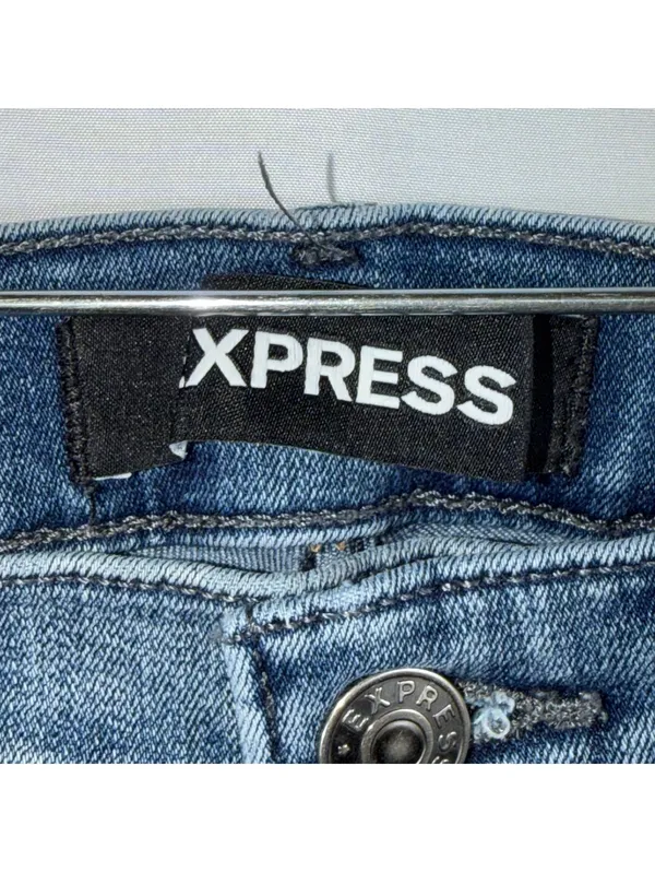 Express Cropped Legging Mid Rise Jeans Size 4 Stretch - Image 5