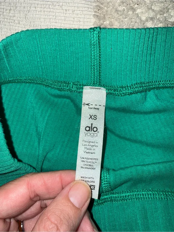 Alo Yoga Ribbed High-Waist 7/8 Blissful Leggings XS - Image 4