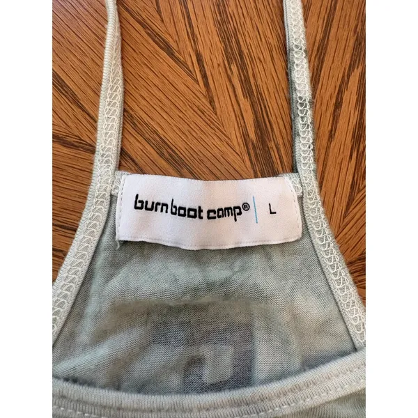 Burn Boot Camp Tank Top Womens Large Green Tie Dye Racerback Athletic - Image 2