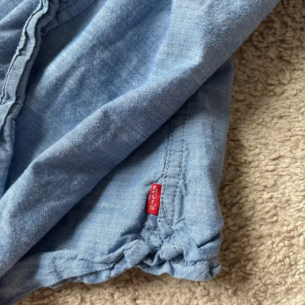 Levi's Blue Casual Button Down Shirt Short Sleeve - Image 6