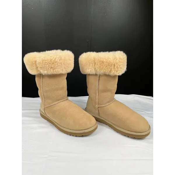 Ugg Australia Womens Tan Short Sheepskin Boots Size 5 SKU 7374 - Image 3
