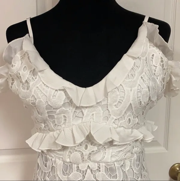 Angel Biba white lace dress. Size large - Image 8