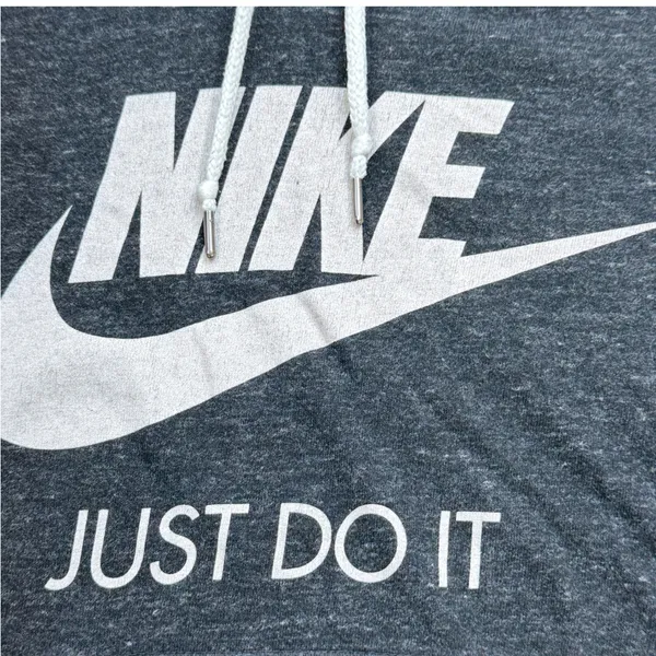 Vintage Nike Hoodie Womens M Gray Y2K Just Do It Athleisure Sporty Streetwear - Image 5