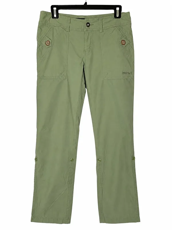 Marmot Womens Roll Tab Hiking Pants Size 6 Green Convertible Outdoor Trail - Image 2