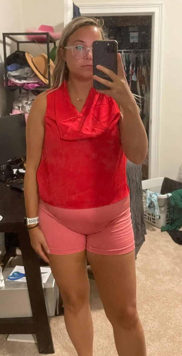 Red Cowl Neck Tank - Image 2