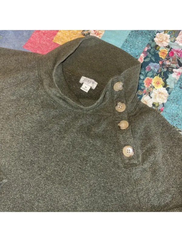 J.Crew Women's Medium Button-Accent Pullover Sweater Cozy Outdoor Stylish J.Crew - Image 2