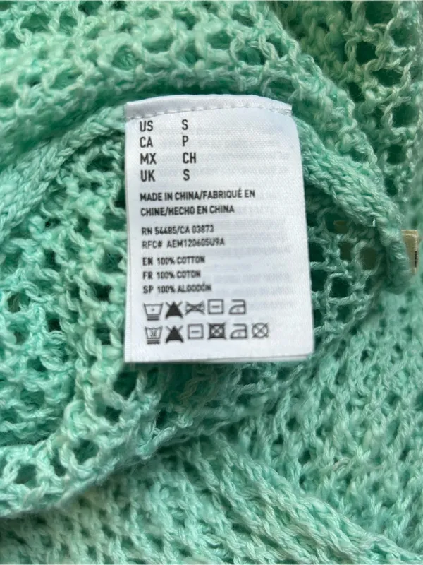 American Eagle Light Mint Open-Knit Stripe Sweater SM NWT - Image 11