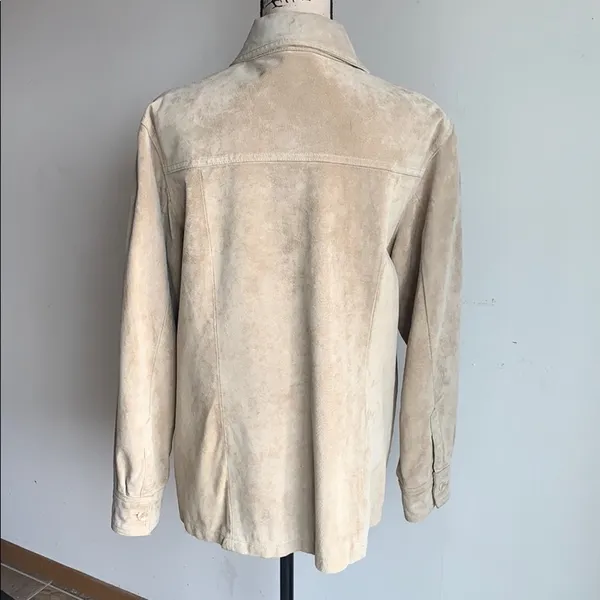 Vintage Live A Little Leather Button Down Jacket Top Size Large - Image 8