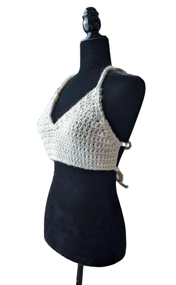 Handmade Sexy Bowpeep Crochet Crop Top - Image 3