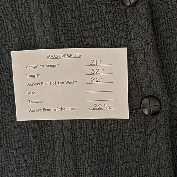 BOYNE VALLEY WEAVERS Wool Ireland Cable Knit Coat Jacket Gray Pockets Large - Image 11