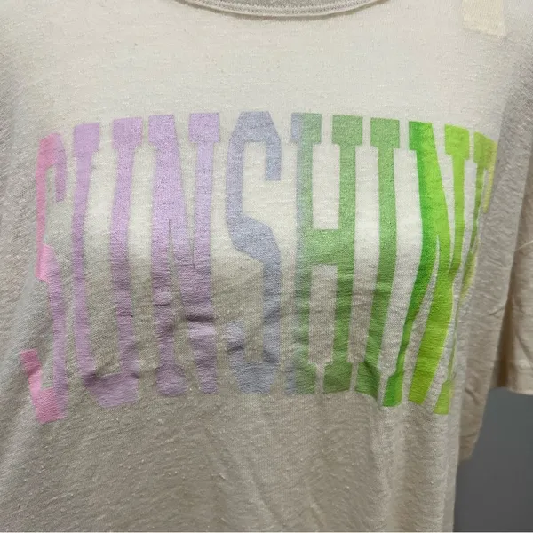 NWT Aerie Linen Blend sunshine Tee Tshirt sz Medium Relaxed Fit womens - Image 5