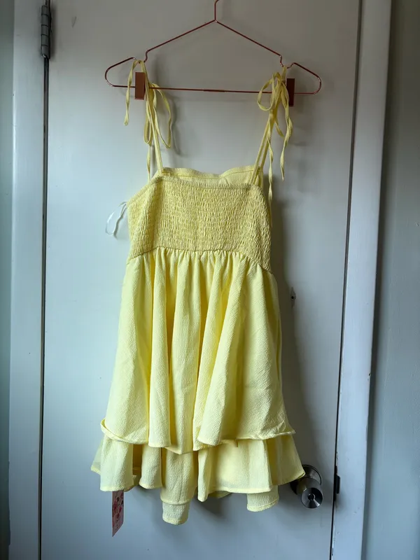 SheIn Raccolta Carta Yellow Sundress Mini - Image 2