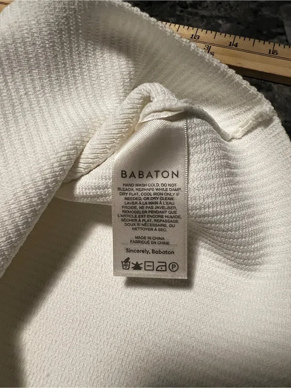 Aritzia Babaton Sculpt‎ Knit Mockneck Tank White Ribbed Size L - Image 6
