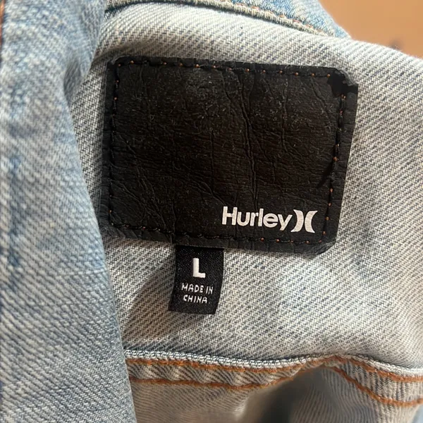 Hurley light blue denim button up vest - Image 6