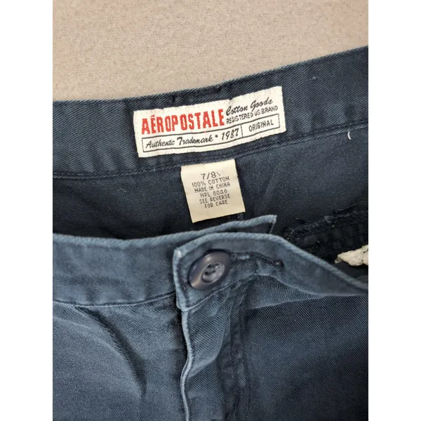 Aeropostale Cargo Shorts Womens 7/8 Blue Good‎ Utility Cotton Twill Multi Pocket - Image 2