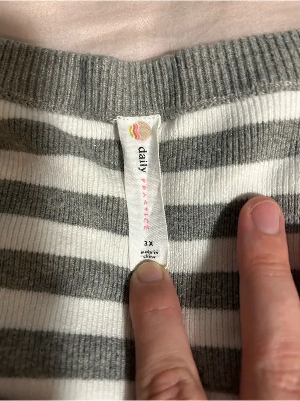 Daily Practice by Anthropologie Long-Sleeve Striped Sweater Size 3X - Image 2