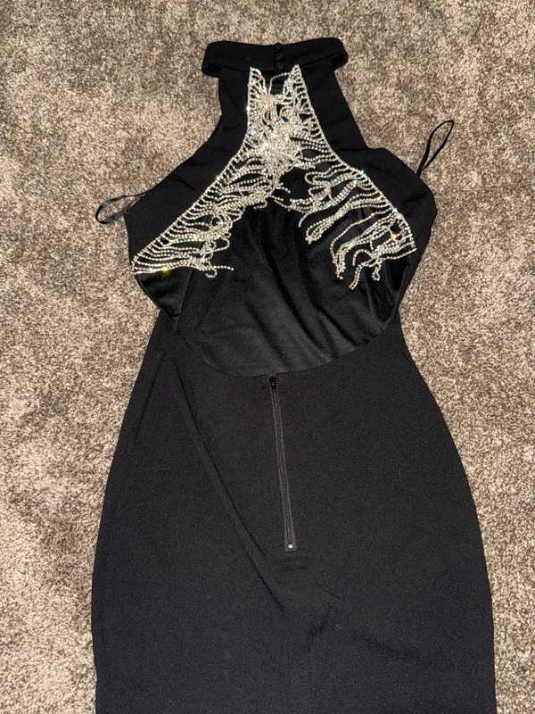 BRAND NEW Windsor Black Halter Bodycon Dress with Open Back Size Small - Image 3