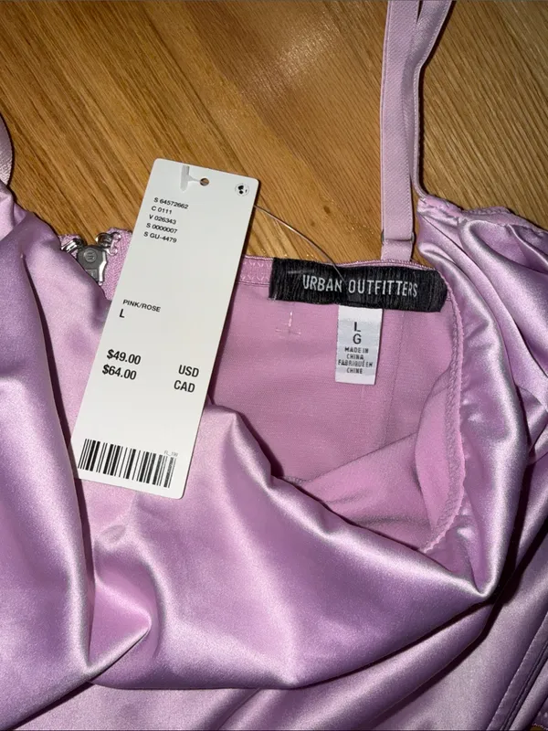 Urban outfitters Lexi satin cowl corset crop top NWT size large - Image 3