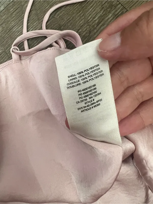 Aritzia Wilfred Blush Pink Satin Ruched Cami Top - Image 11