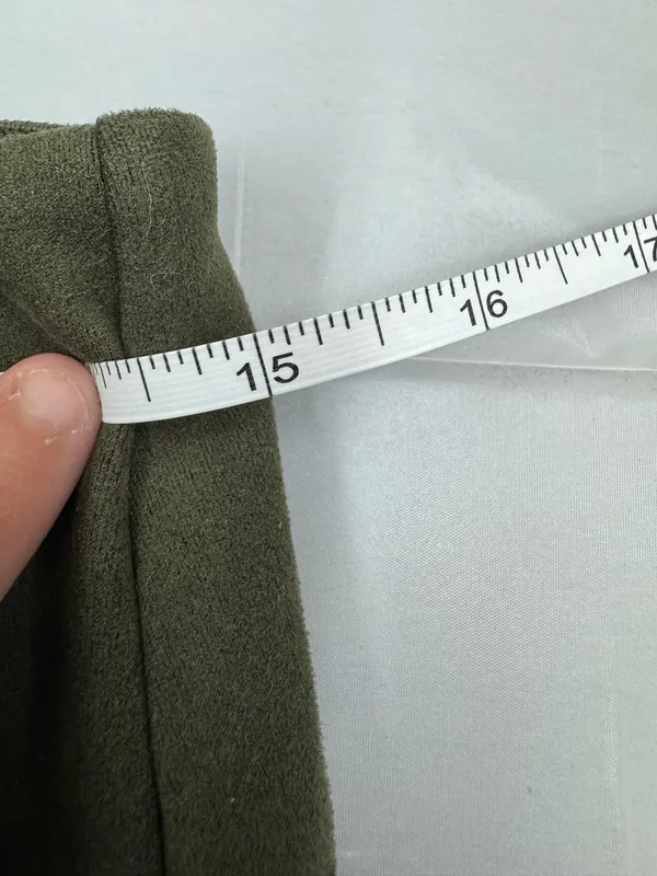 Anthropologie Army Green Faux Suede Legging Pants Size 28 Tall - Image 7