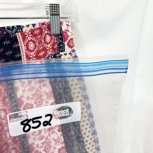 New Directions Small Capri Pants Patchwork Red Floral Striped Wide Palazzo 852 - Image 10