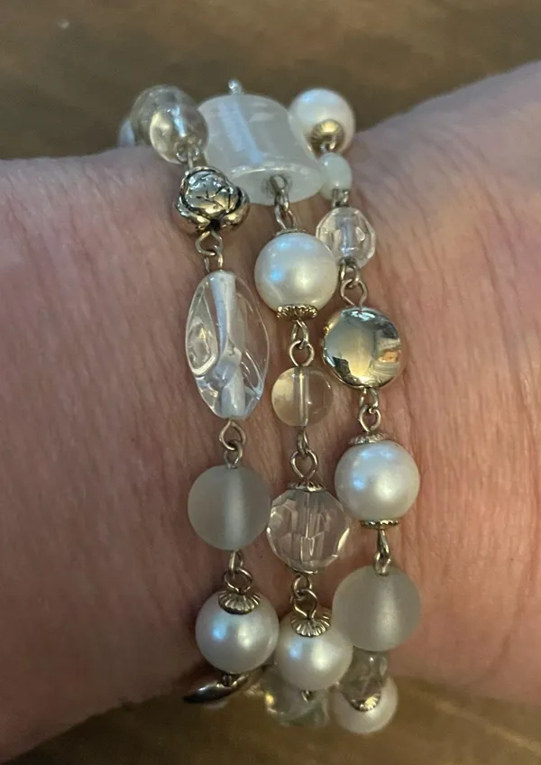 Multi Chain Beaded Bracelet Gold - Image 2