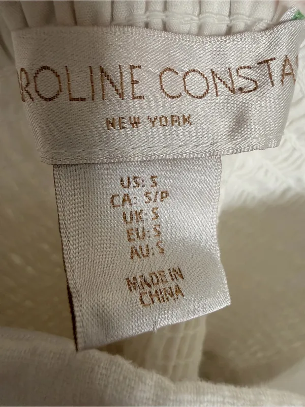 Carolina Constas Linen Embroidered Romper Small - Image 4