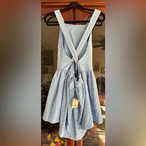 Free People Free-Est Va Va Volume Mini Dress Jacquard Criss-Cross New - Image 7