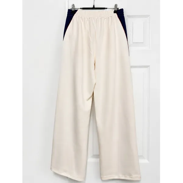 Love Poem Cream Navy Red Track Suit Set Small Zip Jacket Wide Leg Pants Y2K - Image 4
