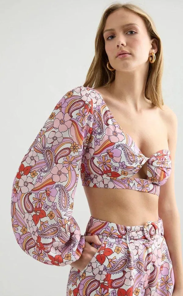 RUNAWAY THE LABEL Crop Top One Shoulder Top - Image 4