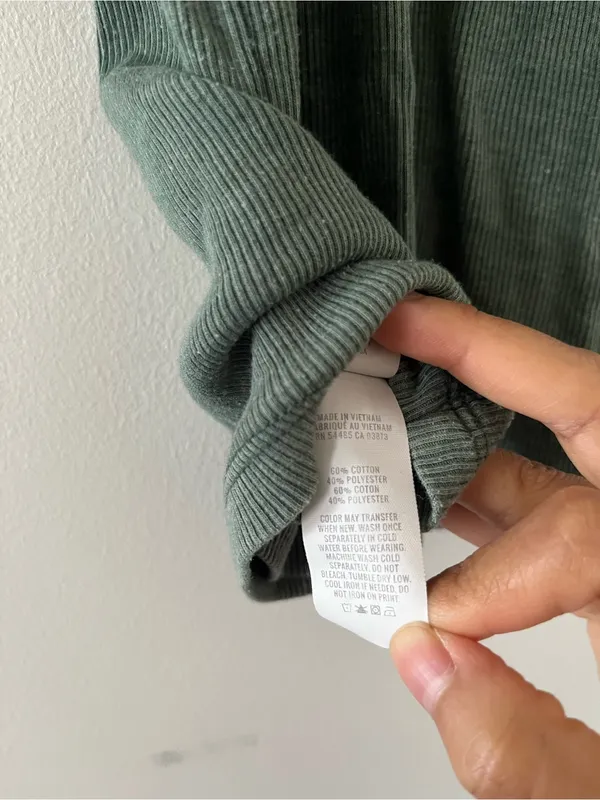 Aerie Olive Green Ribbed Tank Top Medium Minimalist Capsule Basic Loungewear - Image 5