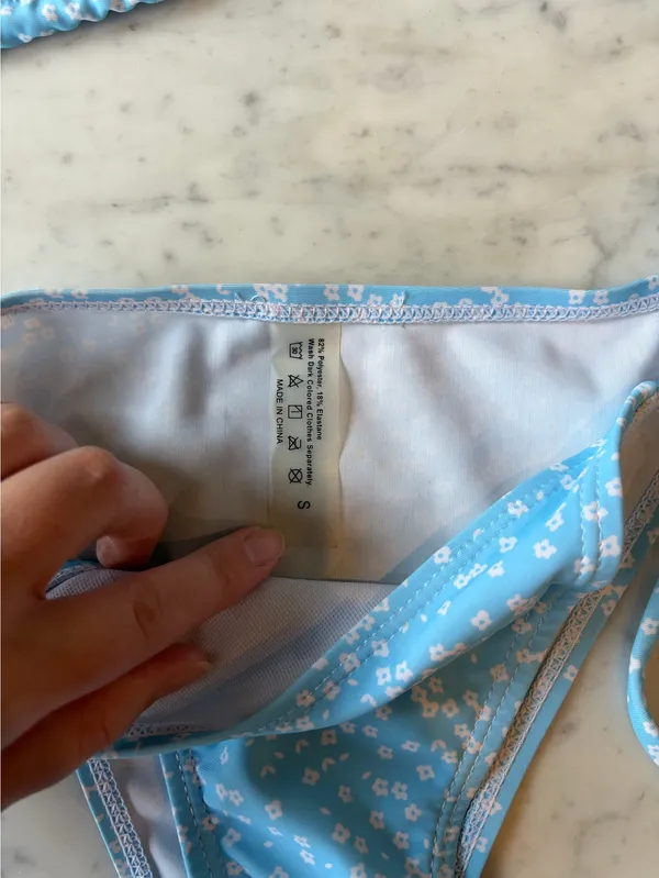 Light Blue Floral Bikini Set Size Small - Image 4