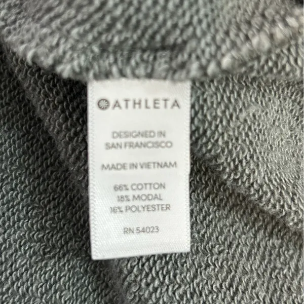 Athleta Studio Cinch Green Sweatshirt Dress Small Tie Waist Athleisure - Image 11