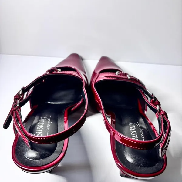 Cherry Red Kitten Heels Size 6.5 - Image 4