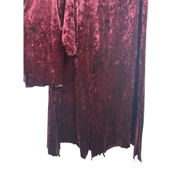 VTG Y2K 90s Fashion Bug Crushed Velvet Gothic 2-Piece Set Skirt Set M Burgundy - Image 2